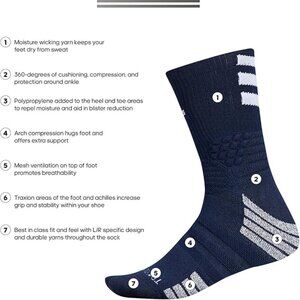 Adidas Unisex Creator 365 Basketball Crew Sports Socks (1-Pair) Navy / White